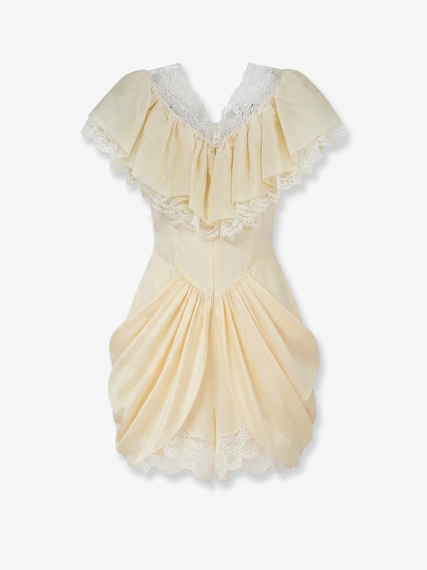 CHLOE' - Silk jumpsuit with lace details