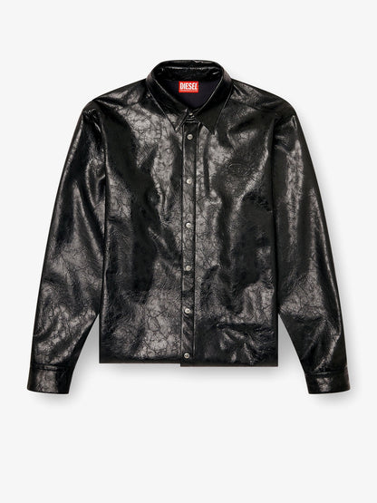 Diesel S Simply Qmbu Faux Leather Shirt