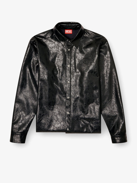 Diesel S Simply Qmbu Faux Leather Shirt