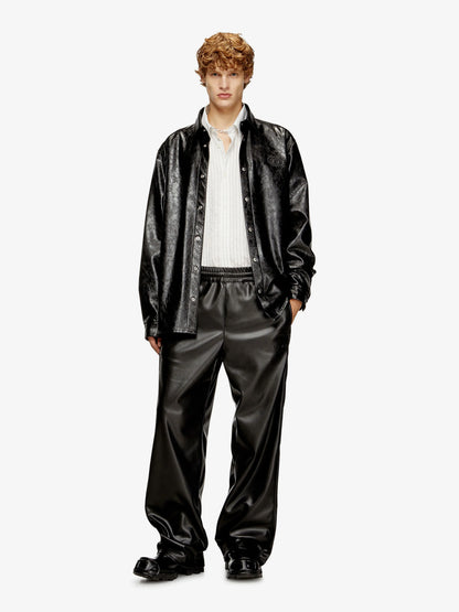 Diesel S Simply Qmbu Faux Leather Shirt