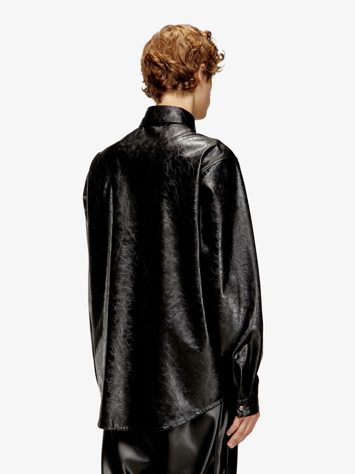 Diesel S Simply Qmbu Faux Leather Shirt