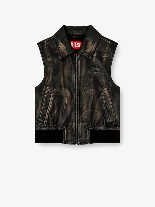 Diesel G Inko Faux Leather Sleeveless Jacket
