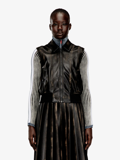 Diesel G Inko Faux Leather Sleeveless Jacket