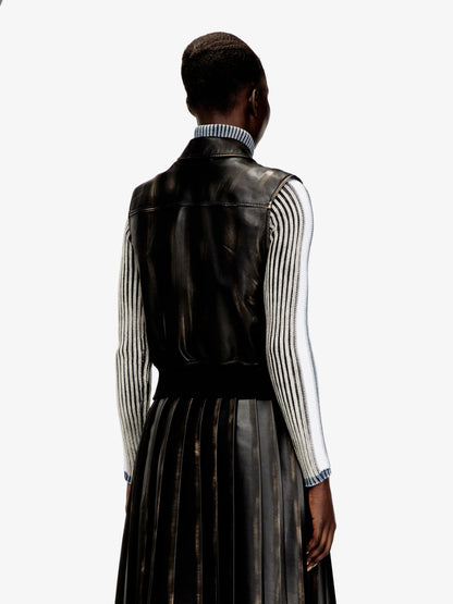 Diesel G Inko Faux Leather Sleeveless Jacket