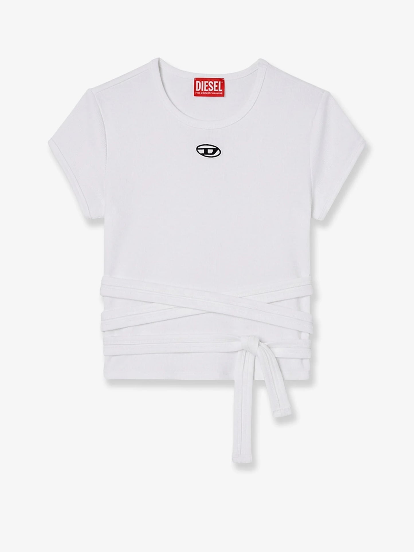 Diesel T Bunny Tail S1 Cotton T Shirt With Tie Bands