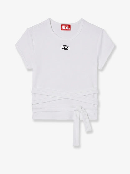 Diesel T Bunny Tail S1 Cotton T Shirt With Tie Bands