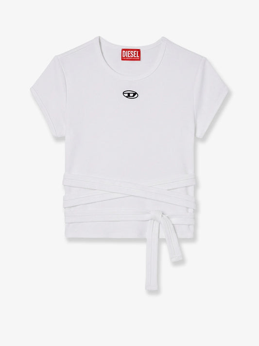 Diesel T Bunny Tail S1 Cotton T Shirt With Tie Bands