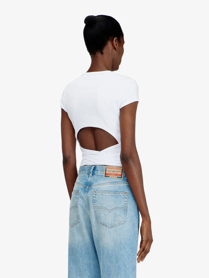Diesel T Bunny Tail S1 Cotton T Shirt With Tie Bands