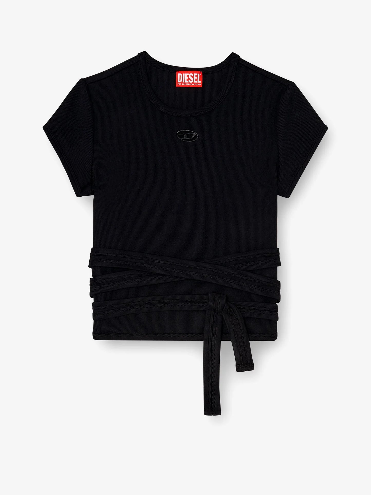 Diesel T Bunny Tail S1 Cotton T Shirt With Tie Bands