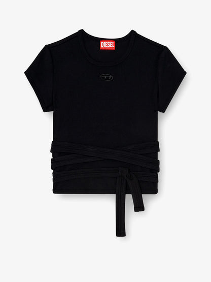 Diesel T Bunny Tail S1 Cotton T Shirt With Tie Bands
