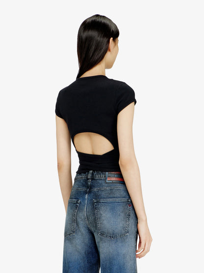 Diesel T Bunny Tail S1 Cotton T Shirt With Tie Bands