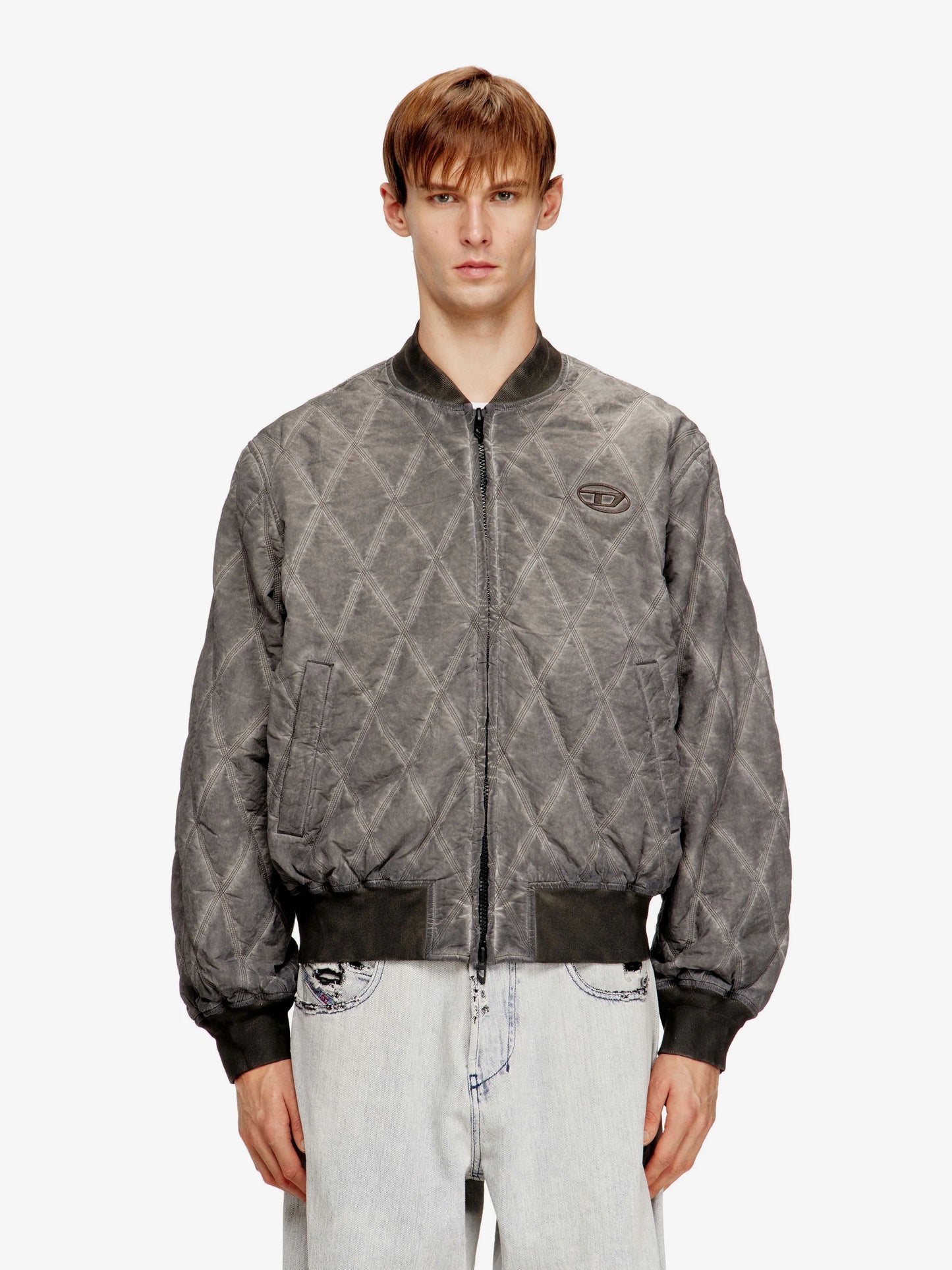 Diesel J Type Treat Diamond Quilted Cotton Blend Jacket