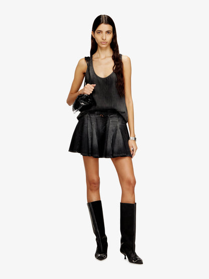 Diesel De Spiki S Short Denim Skirt With Washed Out Effect