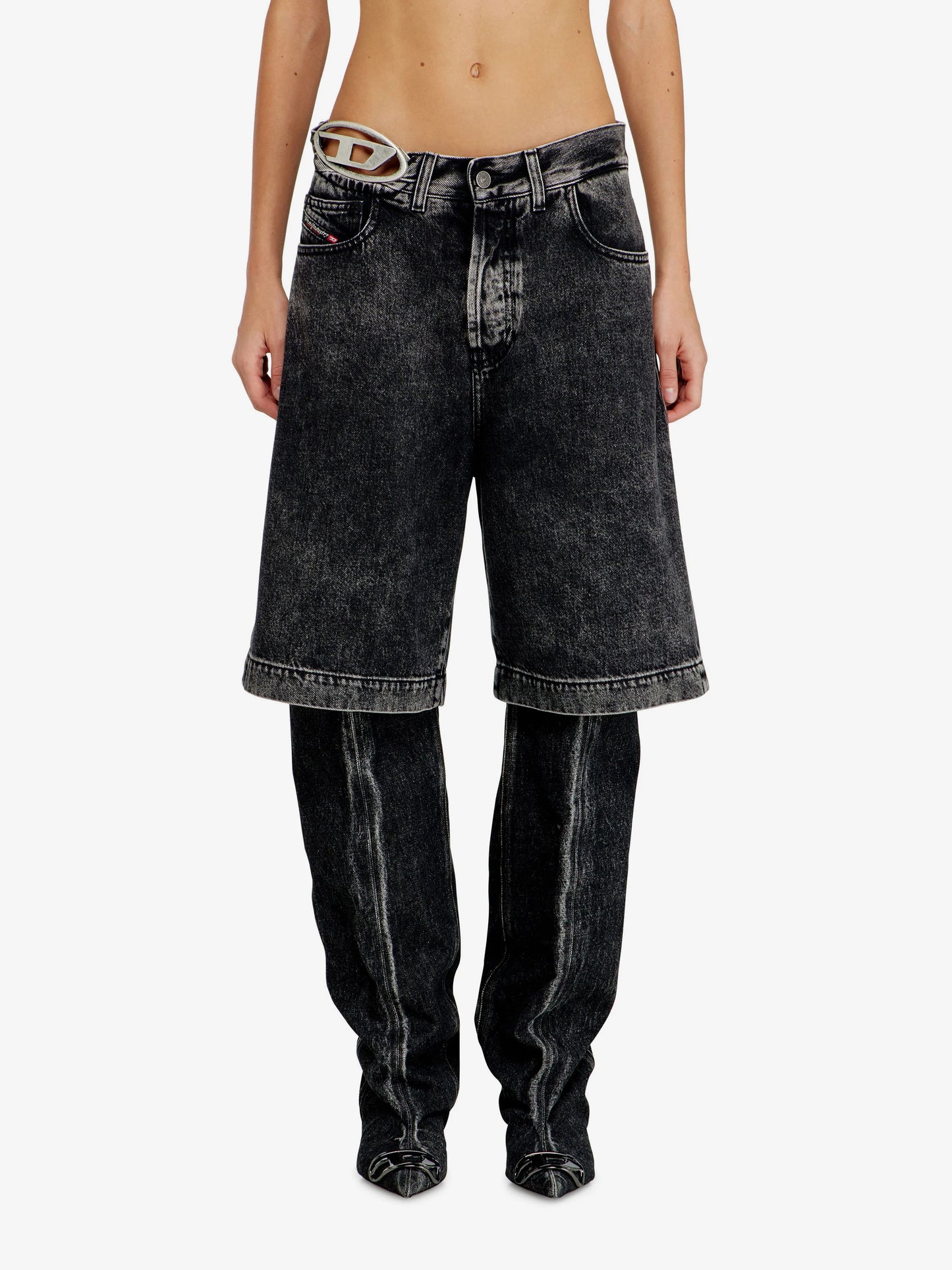 Diesel De Sire Short S2 Black Denim Bermuda Shorts