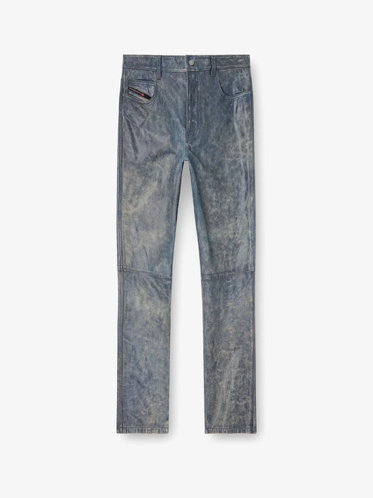 Diesel P Vyll Qmbw Leather Trousers