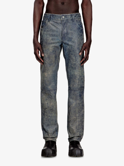 Diesel P Vyll Qmbw Leather Trousers