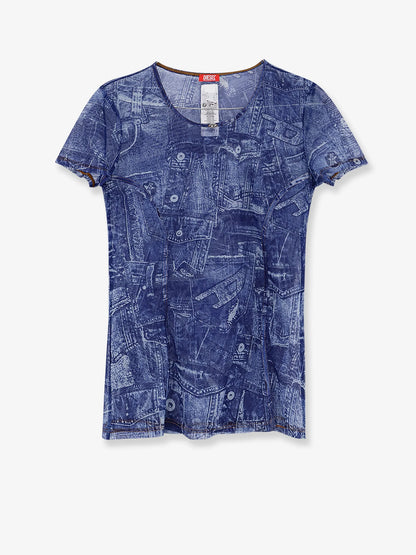 Diesel Kasia T Shirt With Denim Print
