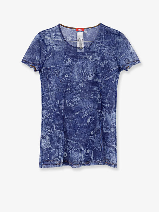 Diesel Kasia T Shirt With Denim Print