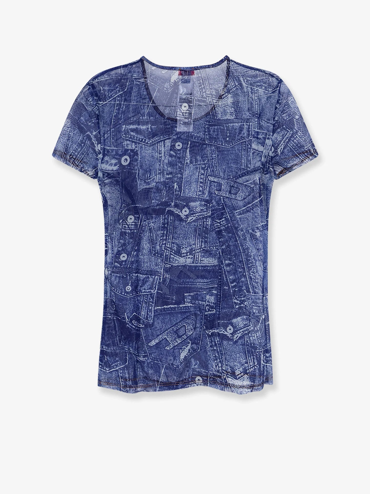 Diesel Kasia T Shirt With Denim Print