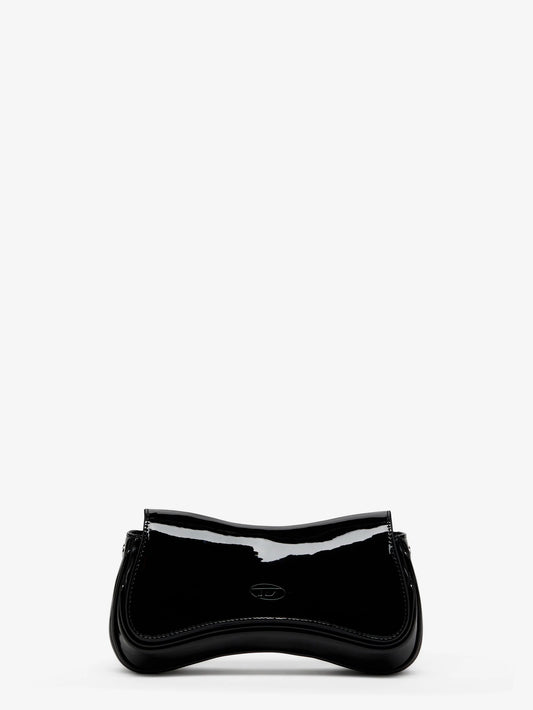 Diesel Play Clutch Shiny Leather Shoulder Bag