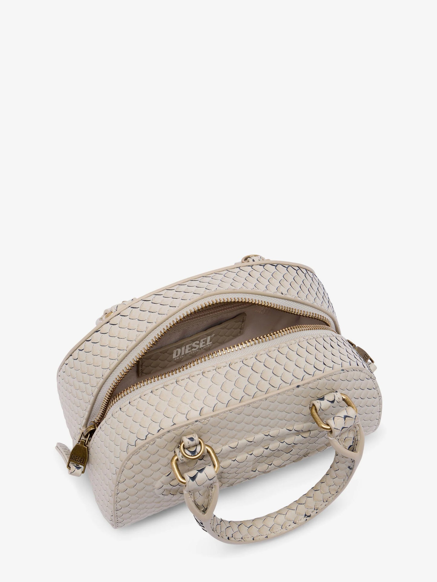 Diesel 1 Dr Dome Python Leather Crossbody Bag