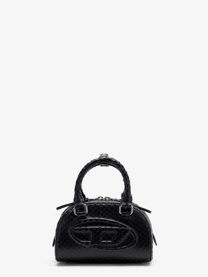 Diesel 1DR Dome python leather crossbody bag - Black