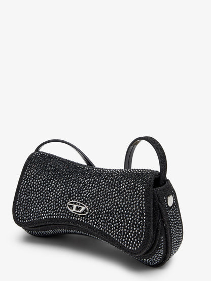 Diesel Play Crossbody XS shoulder bag with all-over rhinestones - Nero
