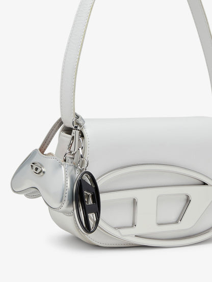 Diesel Play Charm shiny keychain - Bianco