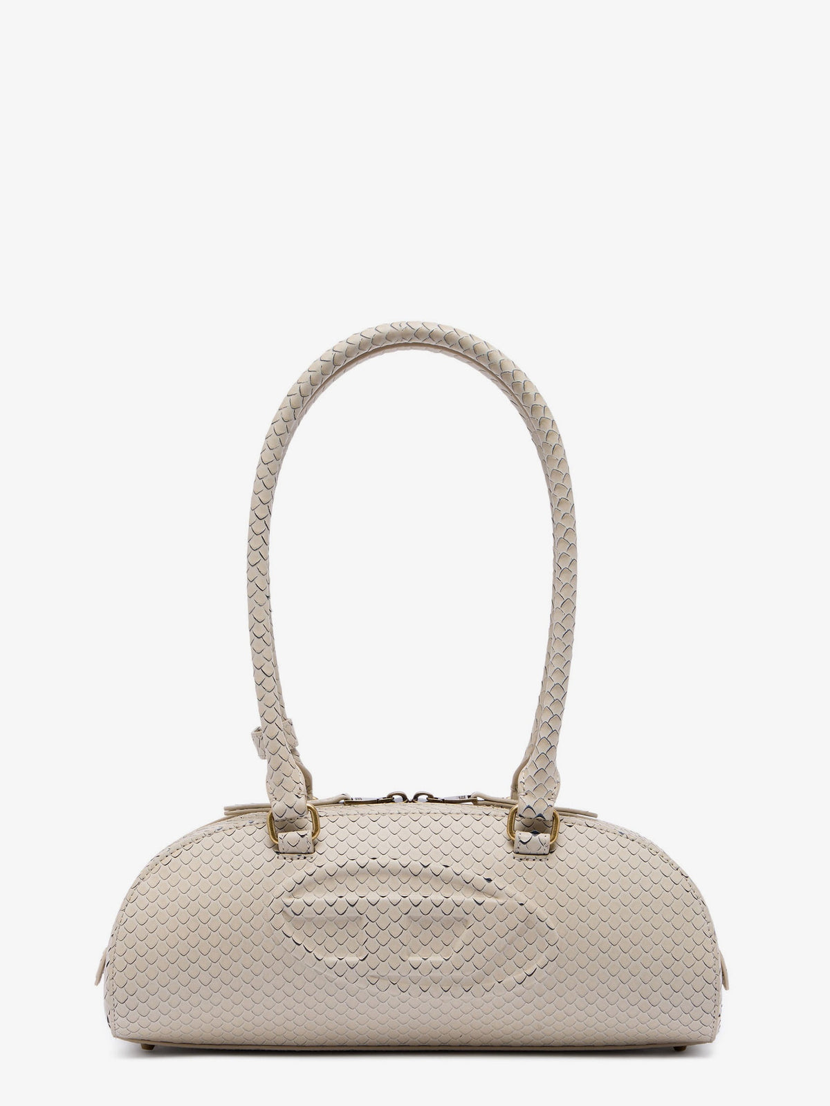 Diesel 1DR python-effect leather shoulder bag - Beige