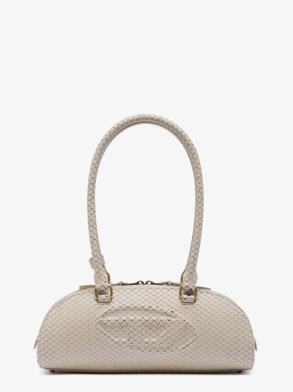 Diesel 1DR python-effect leather shoulder bag - Beige