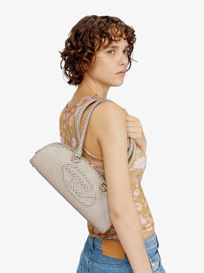 Diesel 1DR python-effect leather shoulder bag - Beige