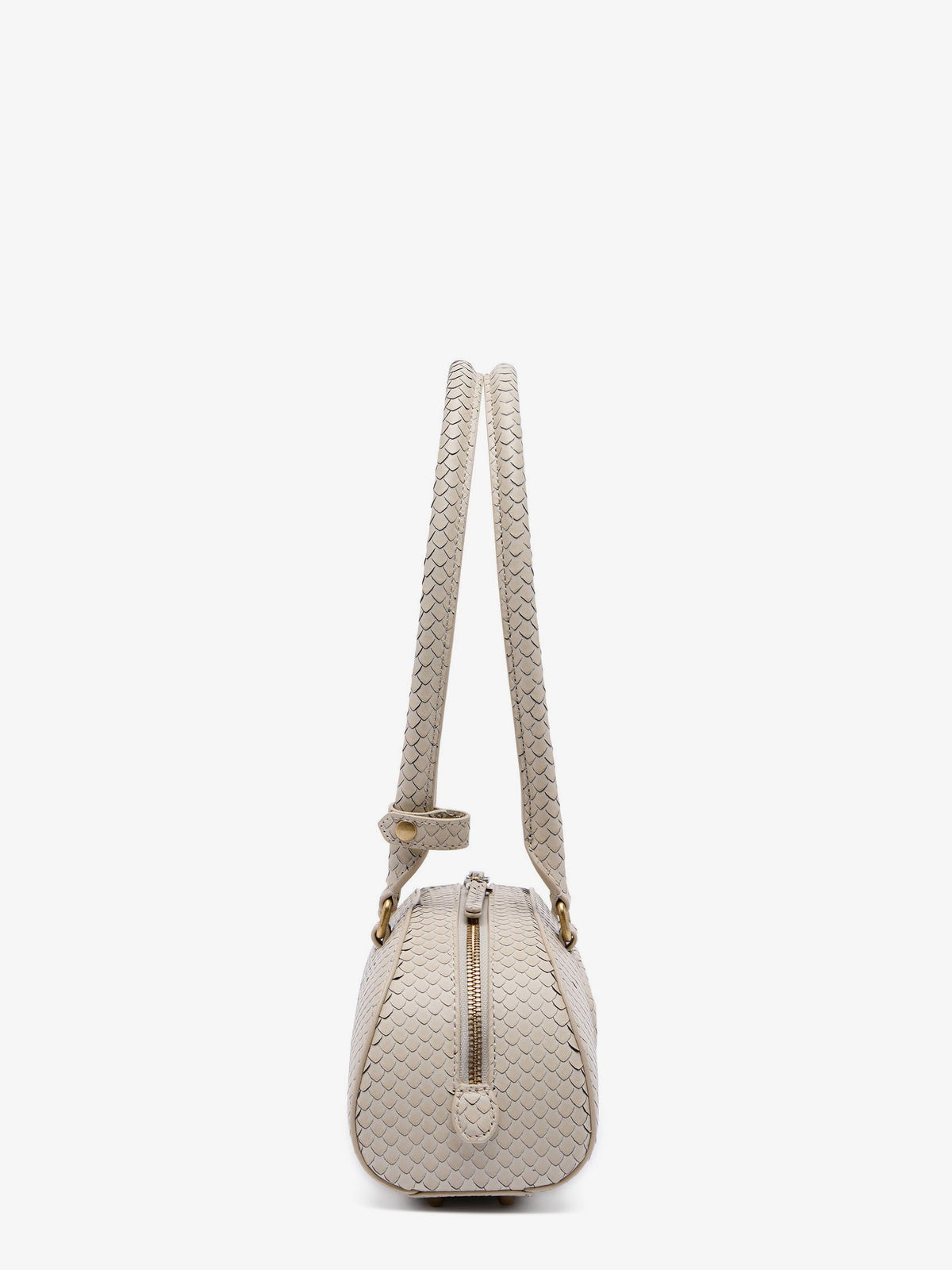 Diesel 1DR python-effect leather shoulder bag - Beige