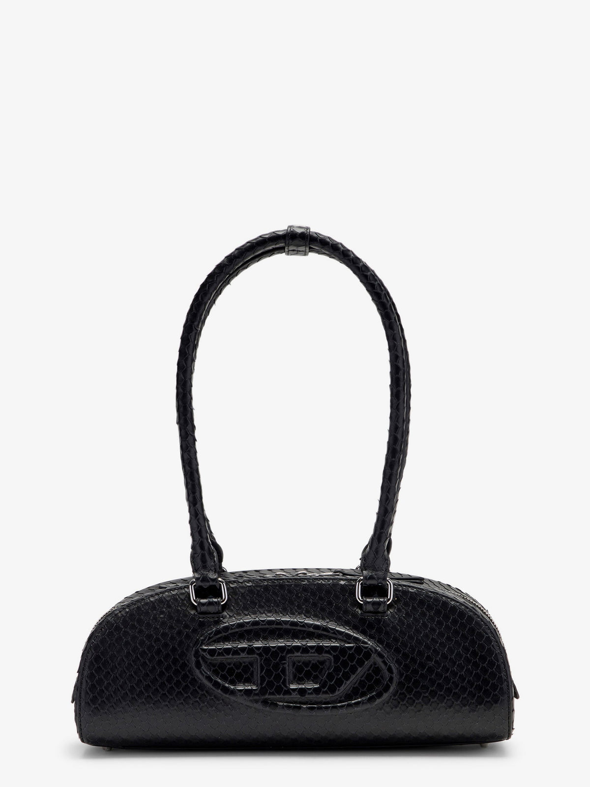 Diesel 1DR python effect leather shoulder bag - Black