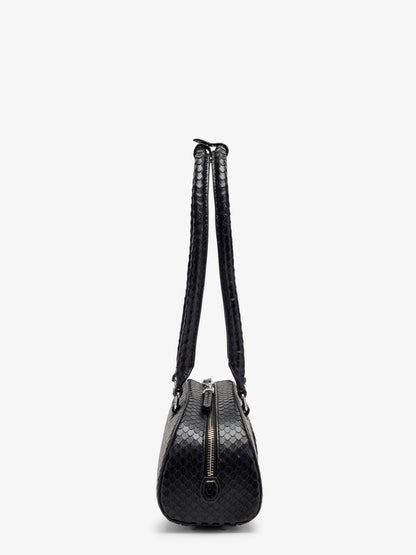 Diesel 1DR python effect leather shoulder bag - Black