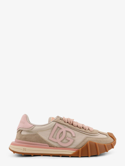 Dolce & Gabbana Nylon And Suede Sneakers With Dg Logo With Rhinestones