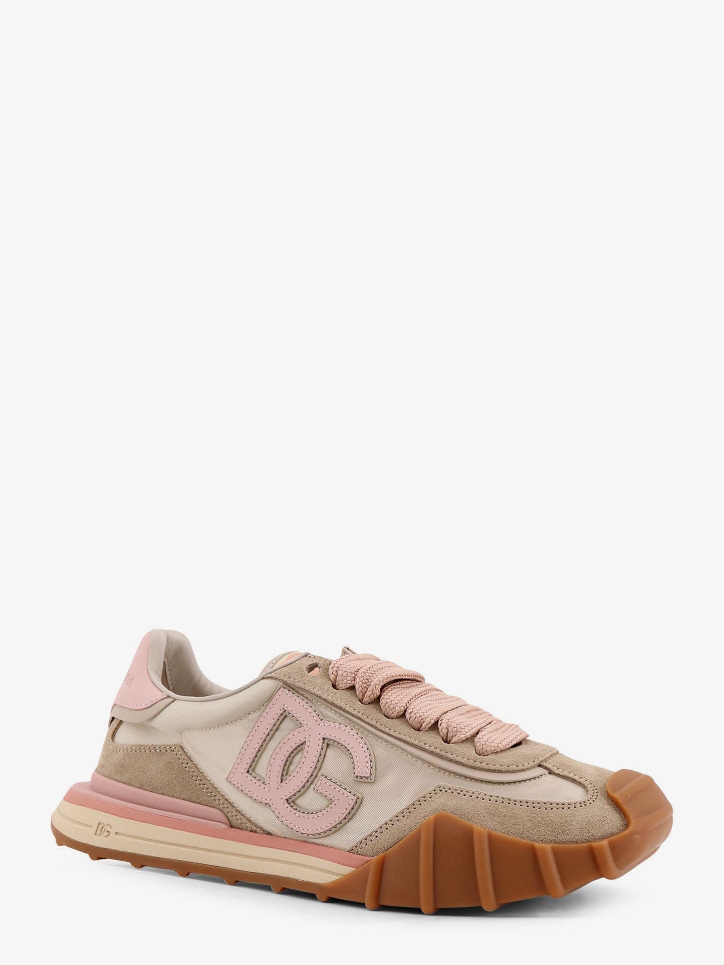 Dolce & Gabbana Nylon And Suede Sneakers With Dg Logo With Rhinestones