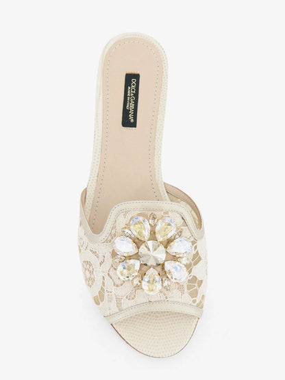 Dolce & Gabbana Rainbow Lurex Lace Sandals