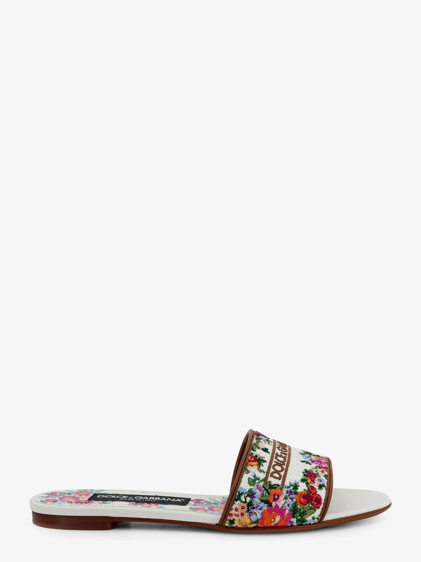 Dolce & Gabbana Canvas Sandals With All Over Embroidery