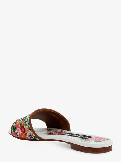 Dolce & Gabbana Canvas Sandals With All Over Embroidery