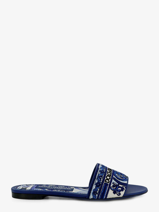 Dolce & Gabbana Canvas Sandals With All Over Embroidery