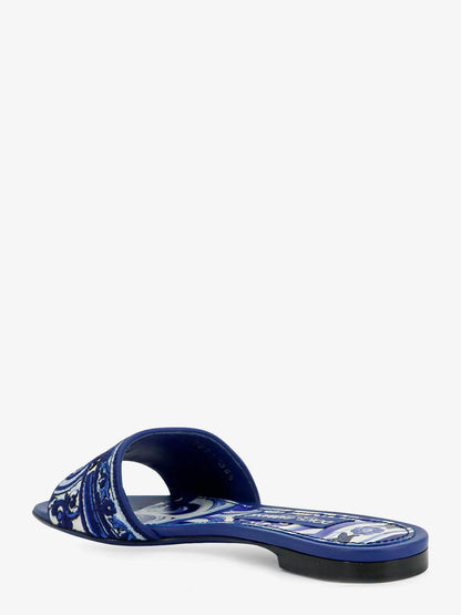 Dolce & Gabbana Canvas Sandals With All Over Embroidery