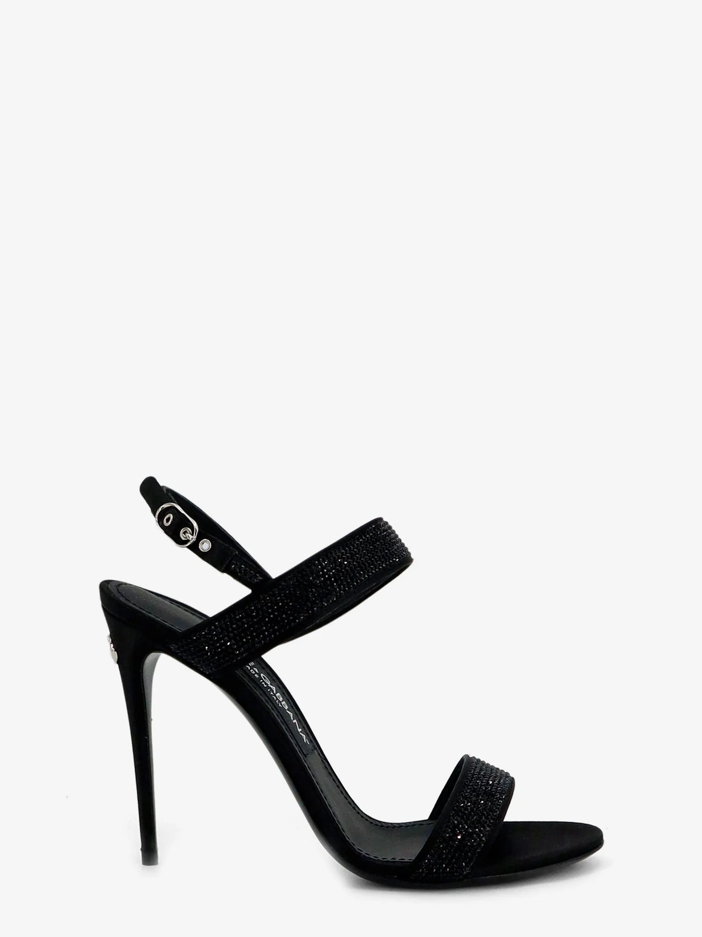 Dolce & Gabbana Satin Sandals With All Over Rhinestones