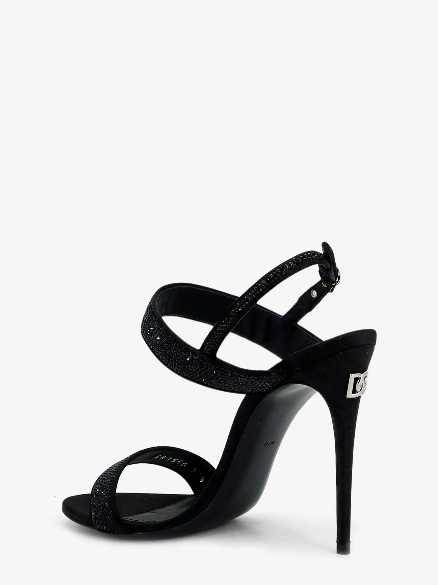 Dolce & Gabbana Satin Sandals With All Over Rhinestones