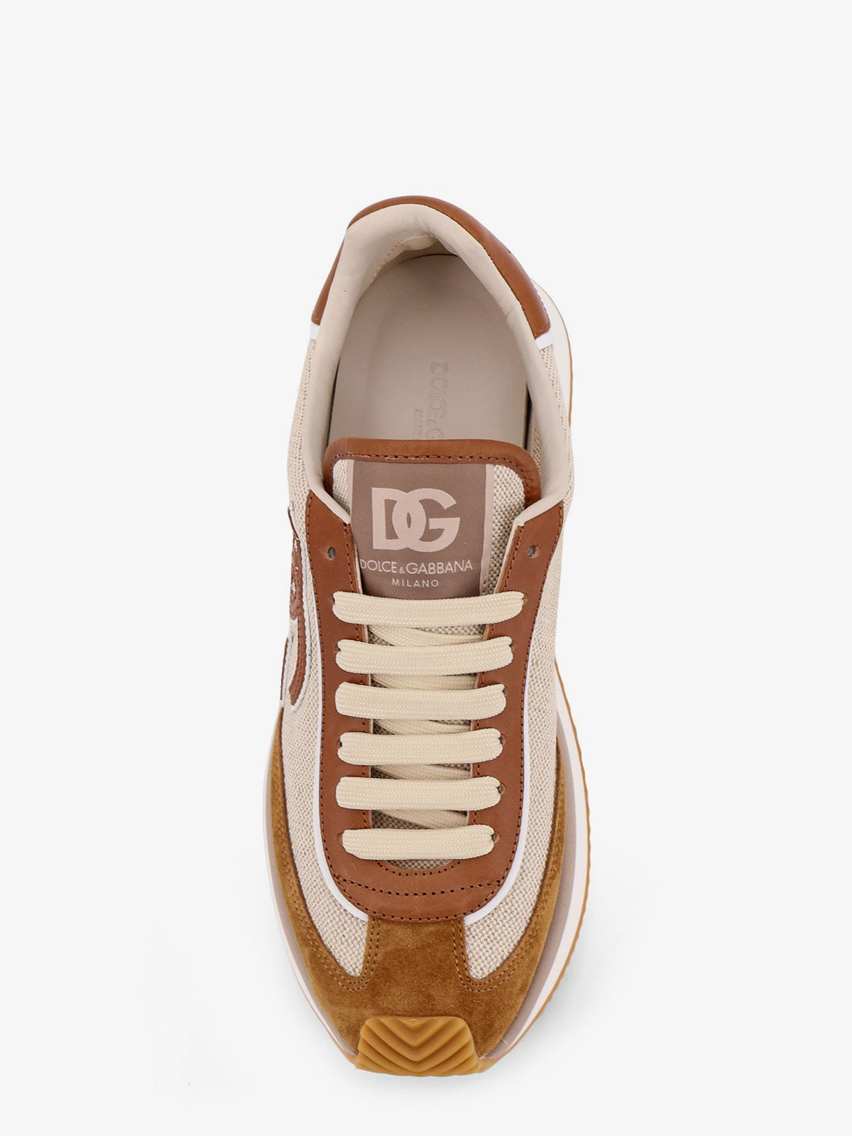 Dolce & Gabbana DG Cushion canvas with side logo sneakers - Avorio Caramello