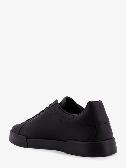 Dolce & Gabbana Leather Sneakers With Iconic Patch Logo On The Side