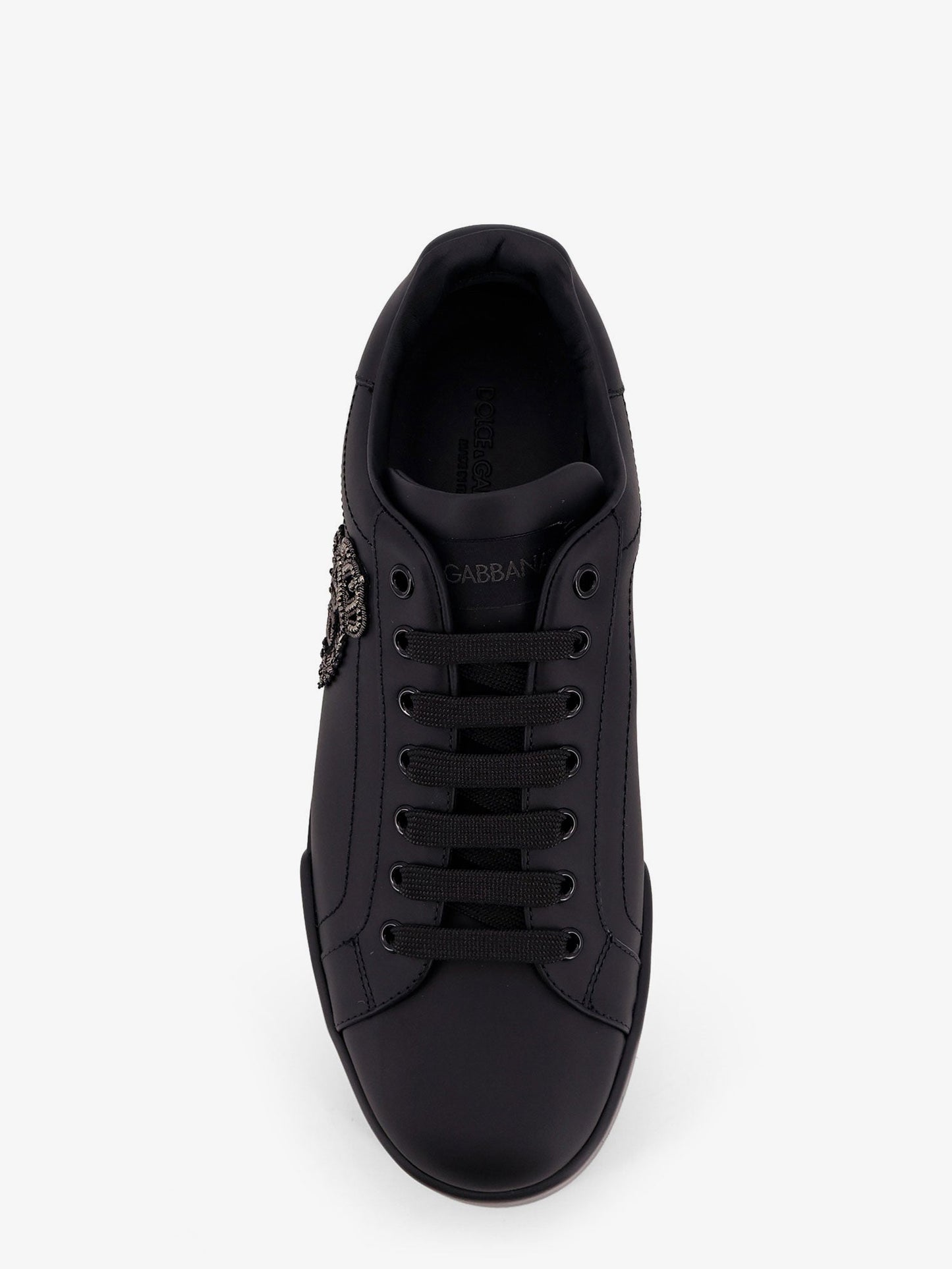 Dolce & Gabbana Leather Sneakers With Iconic Patch Logo On The Side