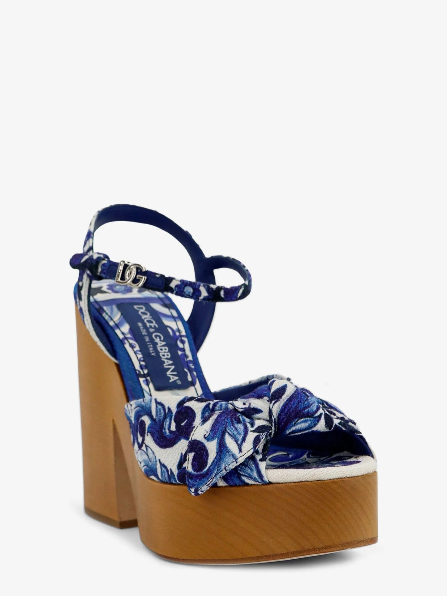 Dolce & Gabbana Canvas Sandals With Maiolica Print