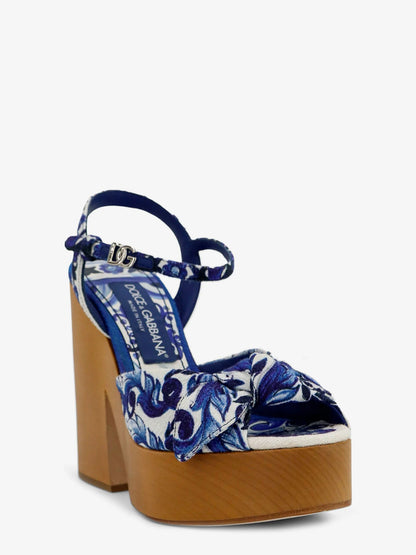 Dolce & Gabbana Canvas Sandals With Maiolica Print