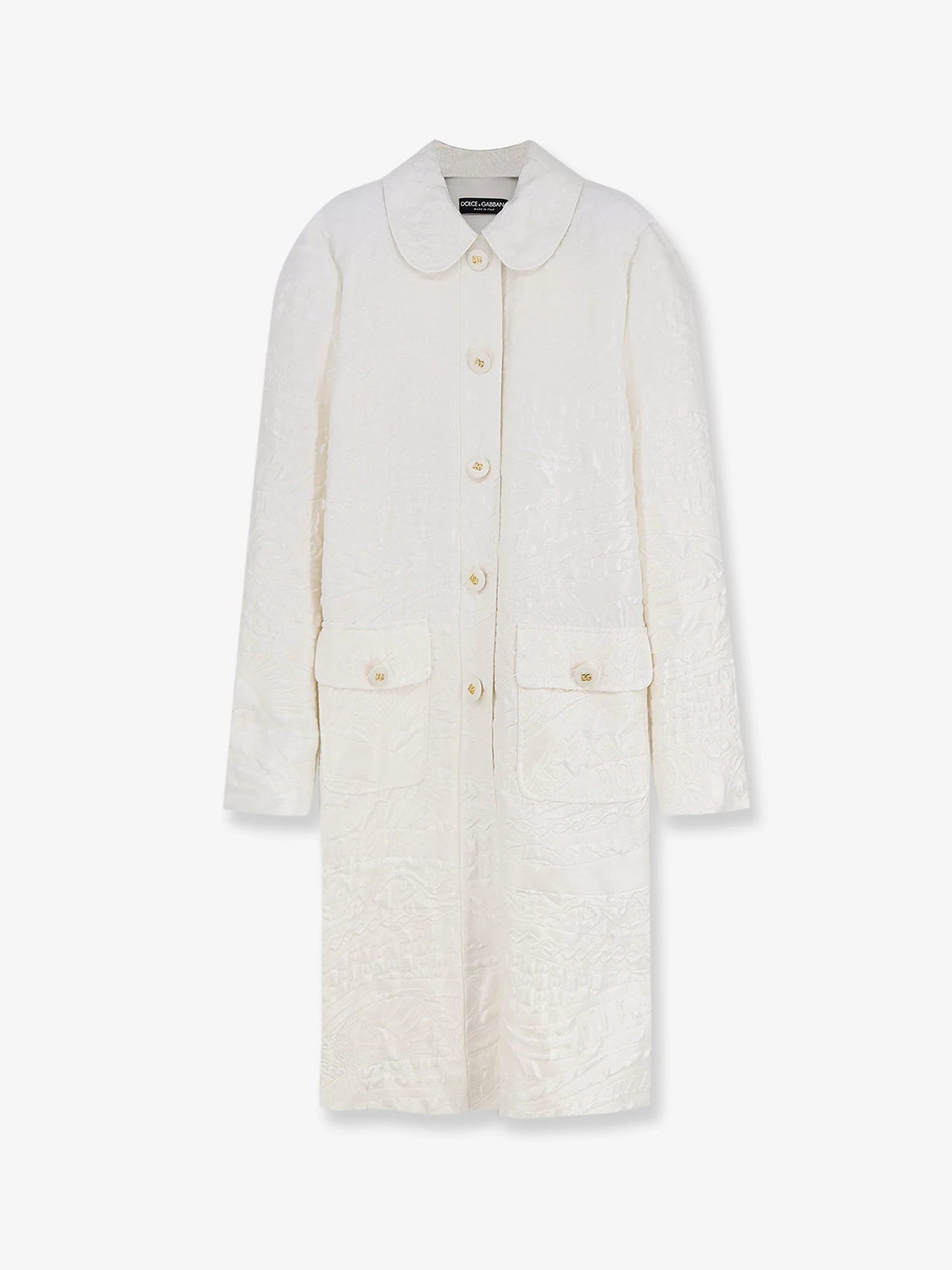 Dolce & Gabbana Brocade Coat With Dg Buttons