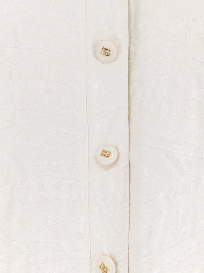 Dolce & Gabbana Brocade Coat With Dg Buttons